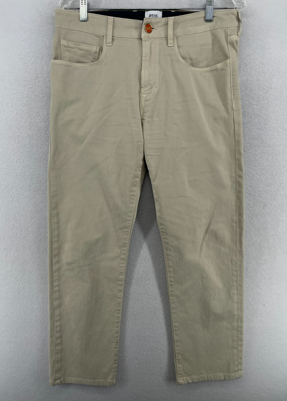 PT05 Pants Mens 32 Cinquetasche Torino 5 Pocket Chino Stretch Cotton Beige